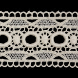 Famous NYC Designer White Circles and Scallops Cotton Venise Lace Trim - 2"