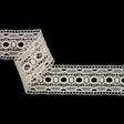 Famous NYC Designer White Circles and Scallops Cotton Venise Lace Trim - 2"