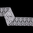 Famous NYC Designer White Tennis Rackets Cotton Venise Lace Trim - 2.125"