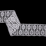 Famous NYC Designer White Tennis Rackets Cotton Venise Lace Trim - 2.125"