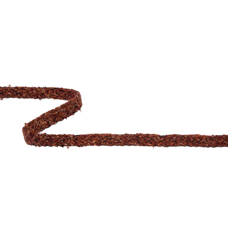 Famous NYC Designer Burnt Orange and Black Wool Boucle Braided Trim - 0.375"