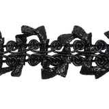 Famous NYC Designer Metallic Black Abstract Gimp Braided Trim - 1.5"