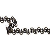 Famous NYC Designer Black and Metallic Gold Waves and Swirls Gimp Braided Trim - 1.25"