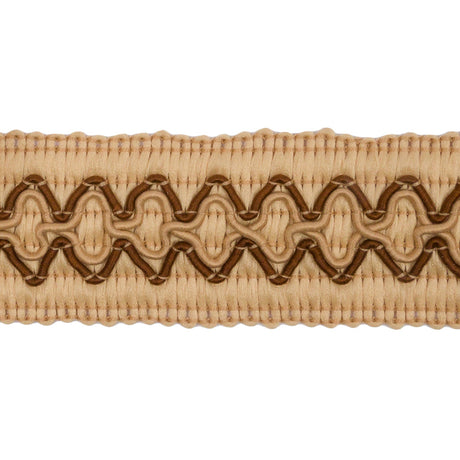 Famous NYC Designer Tan and Brown Diamonds Braided Trim - 1.25"