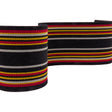 Famous NYC Designer Black, Red and Yellow Striped Stiff Elastic Trim - 3"