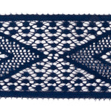 Famous NYC Designer Navy Diamonds Lace Trim - 2.125"