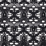 Midnight Crosses and Arches Stretch Lace Trim with Scalloped Edges - 6.5"