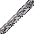Black and White Floral Re-Embroidered Lace Trim - 1.875"