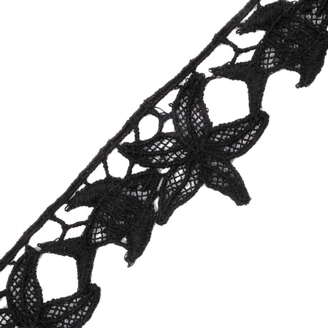 Black Starfish and Minnow Venise Lace Trim - 1.25"