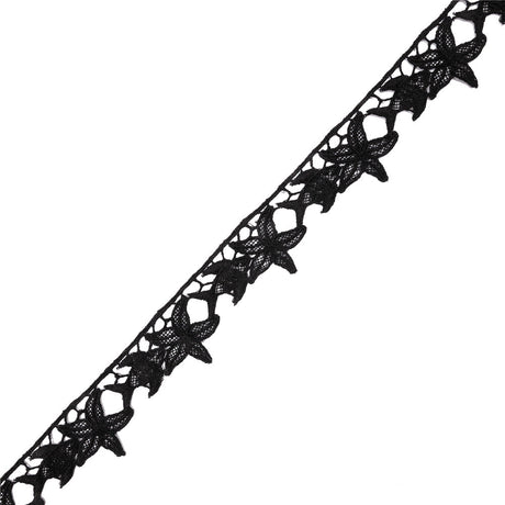 Black Starfish and Minnow Venise Lace Trim - 1.25"