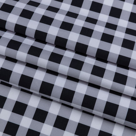Compression Swimwear Tricot, UV Protective with Aloe Vera Microcapsules - Black and White Checkered - Caye Collection