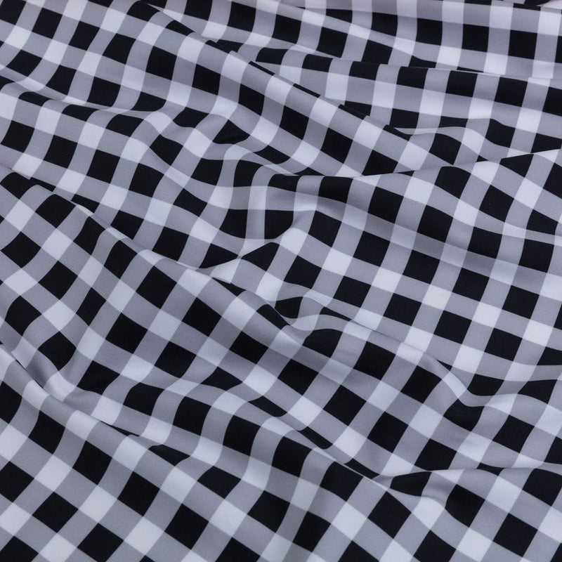 Compression Swimwear Tricot, UV Protective with Aloe Vera Microcapsules - Black and White Checkered - Caye Collection