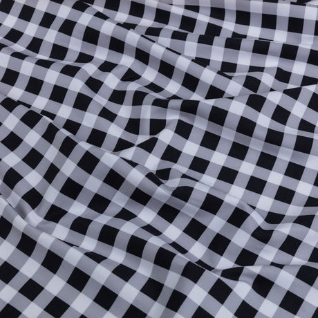 Compression Swimwear Tricot, UV Protective with Aloe Vera Microcapsules - Black and White Checkered - Caye Collection