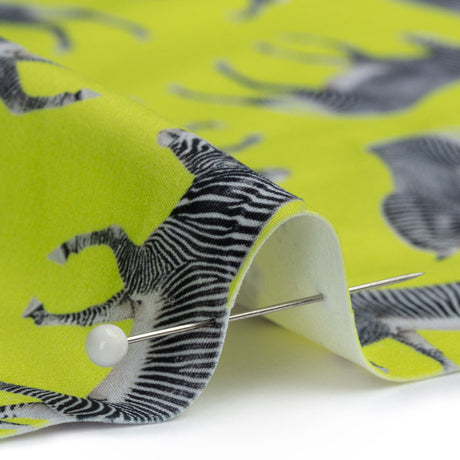 Compression Swimwear Tricot, UV Protective with Aloe Vera Microcapsules - Neon Lemon Zebras - Caye Collection