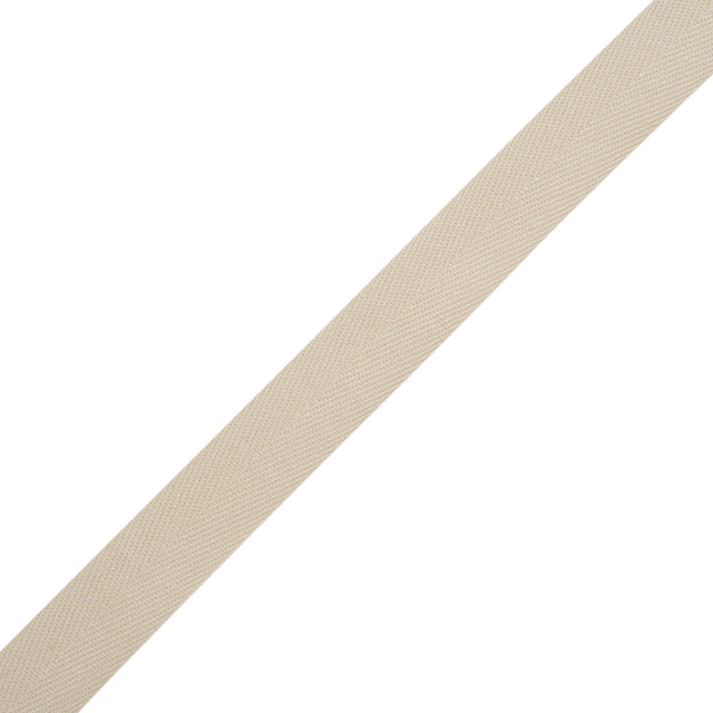 Tilly Khaki Herringbone Cotton Twill Tape - 15mm
