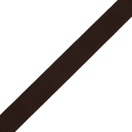 Tilly Black Coffee Herringbone Cotton Twill Tape - 15mm