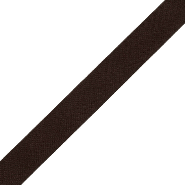 Tilly Black Coffee Herringbone Cotton Twill Tape - 15mm