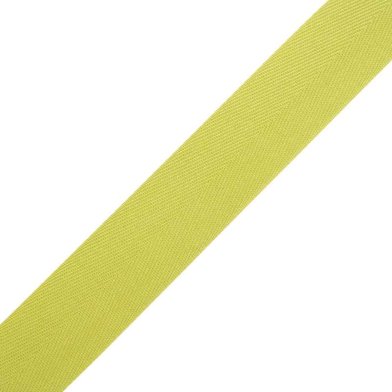 Tilly Light Chartreuse Herringbone Cotton Twill Tape - 25mm