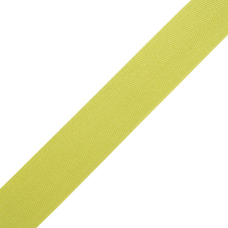 Tilly Light Chartreuse Herringbone Cotton Twill Tape - 25mm
