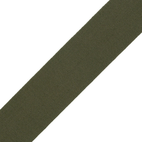 Tilly Rifle Green Herringbone Cotton Twill Tape - 25mm