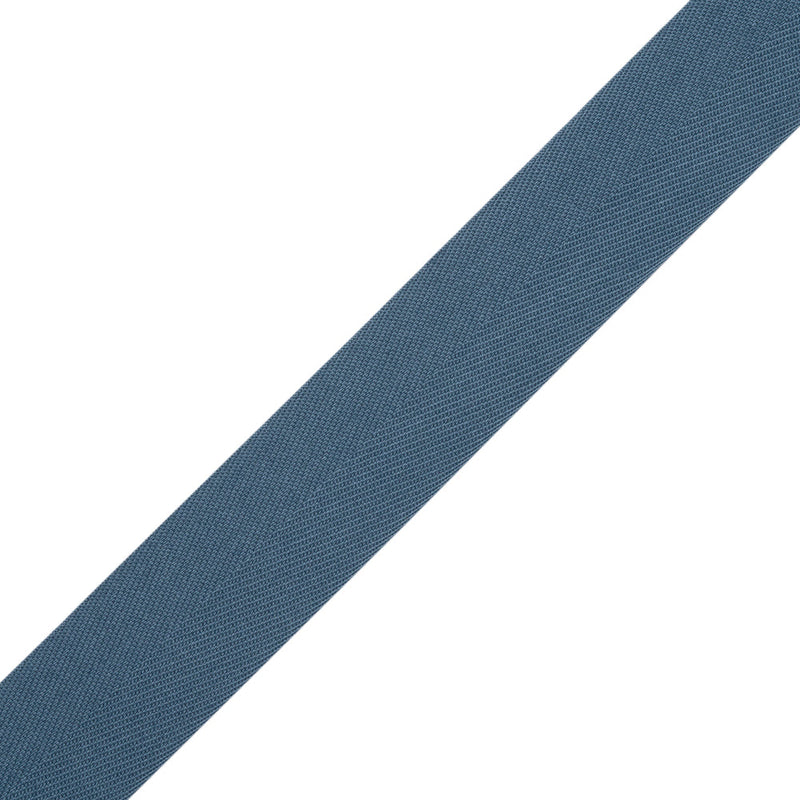 Tilly Mineral Gray Herringbone Cotton Twill Tape - 25mm