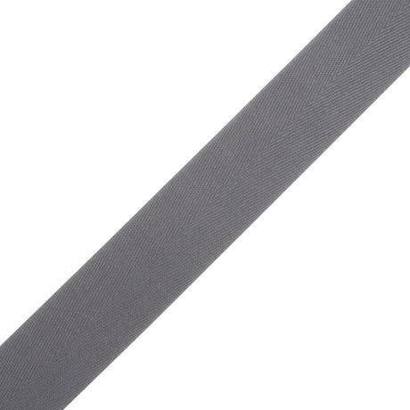 Tilly Nickel Herringbone Cotton Twill Tape - 25mm