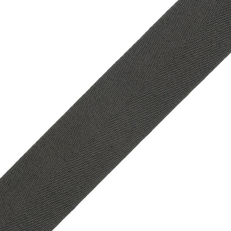 Tilly Shadow Gray Herringbone Cotton Twill Tape - 25mm