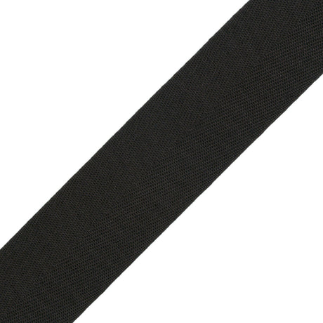 Tilly Caviar Herringbone Cotton Twill Tape - 25mm
