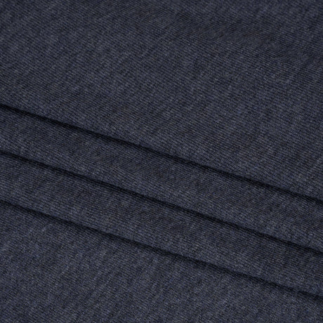 Cotton and Modal 1x1 Rib Knit - Heathered Navy Blue