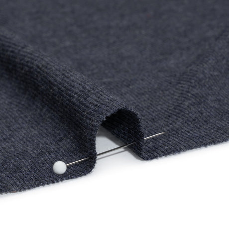 Cotton and Modal 1x1 Rib Knit - Heathered Navy Blue