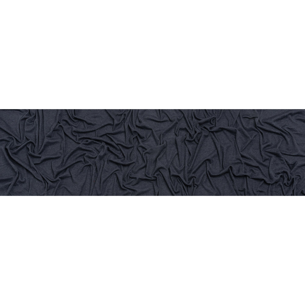 Cotton and Modal 1x1 Rib Knit - Heathered Navy Blue
