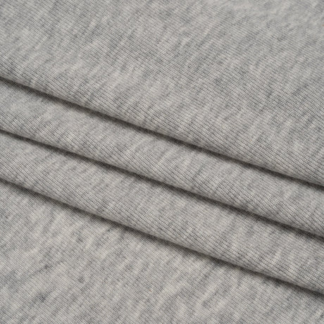 Cotton and Modal 1x1 Rib Knit - Heathered Light Gray