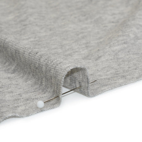 Cotton and Modal 1x1 Rib Knit - Heathered Light Gray