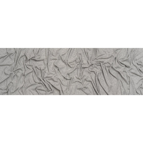 Cotton and Modal 1x1 Rib Knit - Heathered Light Gray
