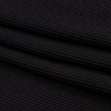 Black Rayon and Polyester Waffle Knit
