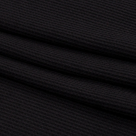 Black Rayon and Polyester Waffle Knit