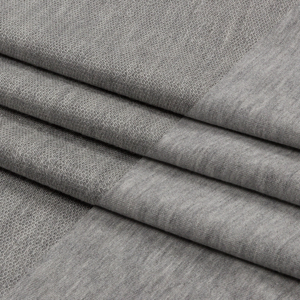 Heathered Light Gray Stretch Rayon French Terry