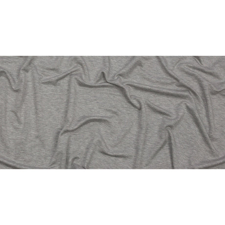 Heathered Light Gray Stretch Rayon French Terry
