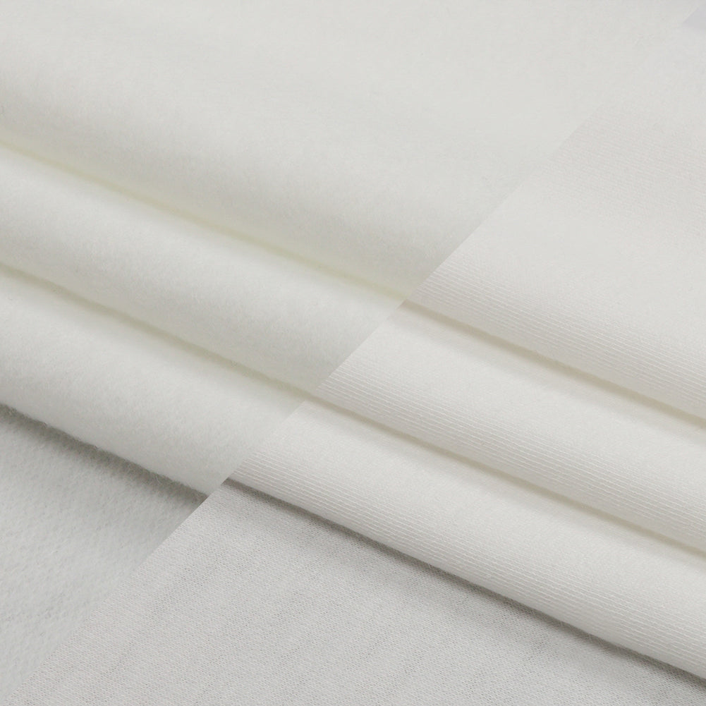 White Lightweight Polyester Sweatshirt Fleece