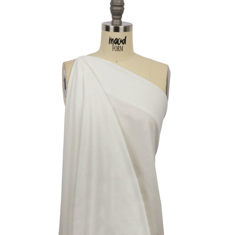 Off White Lightweight Polyester French Terry