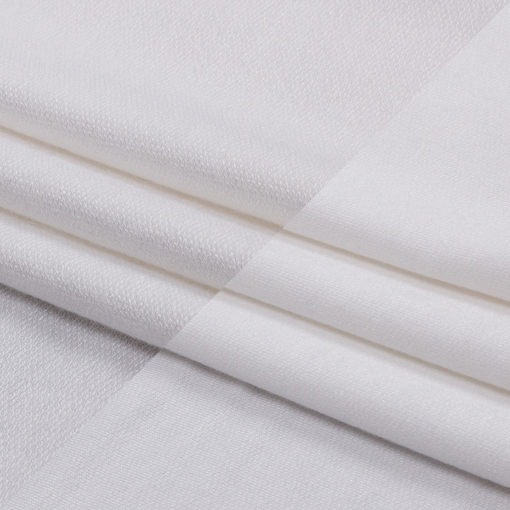 Off White Stretch Rayon French Terry