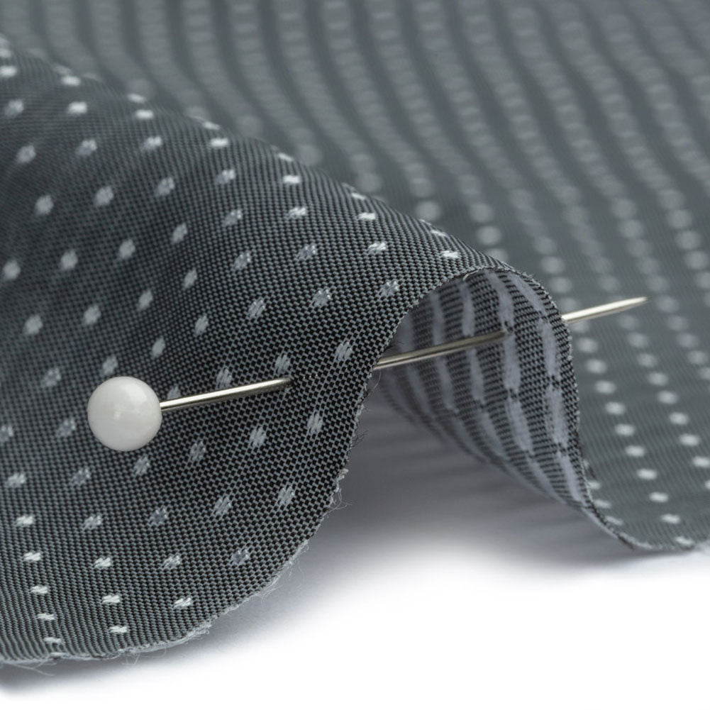 Joseph Abboud Silver and Gray Spots Viscose and Polyester Dobby