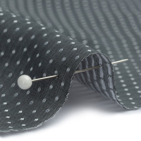 Joseph Abboud Silver and Gray Spots Viscose and Polyester Dobby
