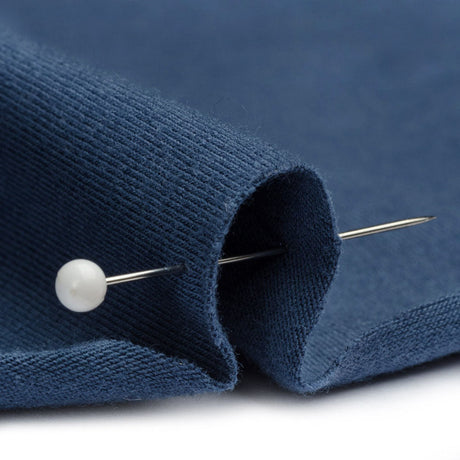 Muted Navy Stretch Cotton Jersey