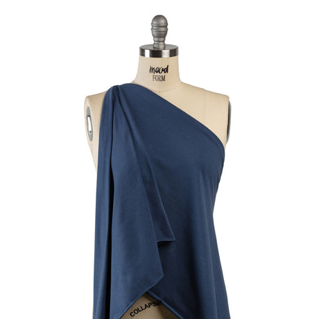 Muted Navy Stretch Cotton Jersey