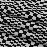Trina Turk Black and White Geometric Stretch Cotton Double Cloth