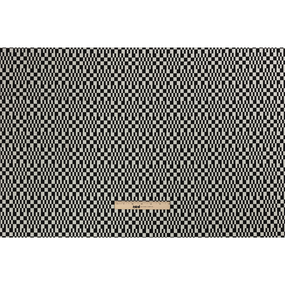 Trina Turk Black and White Geometric Stretch Cotton Double Cloth