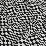 Trina Turk Black and White Geometric Stretch Cotton Double Cloth