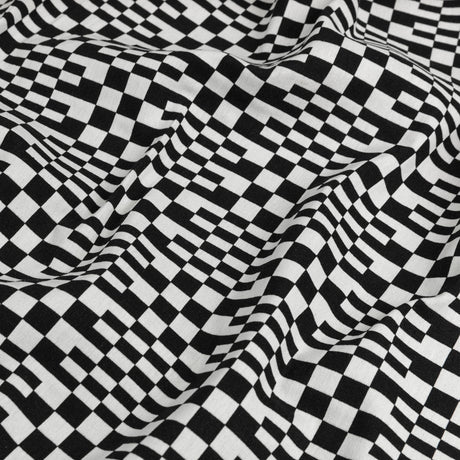 Trina Turk Black and White Geometric Stretch Cotton Double Cloth
