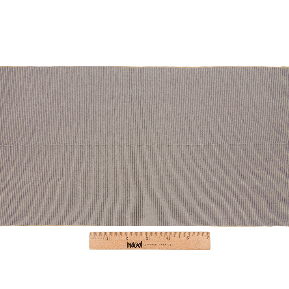 Silver Gray 2x2 Rib Knit Foldover Trim - 8" x 30"